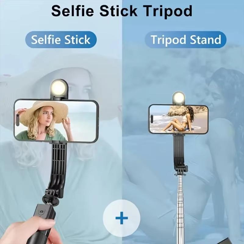 Wireless Selfie Stick Tripod Stand Bluetooth Remote With Fill Light for iPhone Mobile Phone Vlog Tiktk Live Streaming