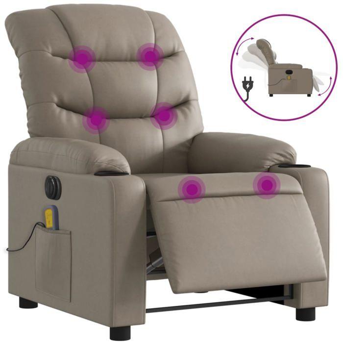 VidaXL Fauteuil de Massage Inclinable Électrique, Chaise de Relaxation avec Dossier, Siège avec Accoudoirs Salon, Moderne, 3206598