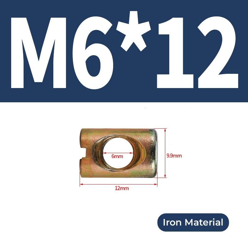 M6 M8 Barrel Nuts Bolts Cross Dowel Slotted Hammer Embedded Nut Horizontal Hole Nut For Beds Chairs Furniture