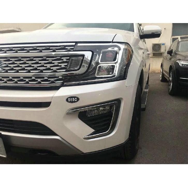 For 2018 2019 2020 2021 Ford Expedition Chrome Front Fog Light Lamp Cover Trim Accessories