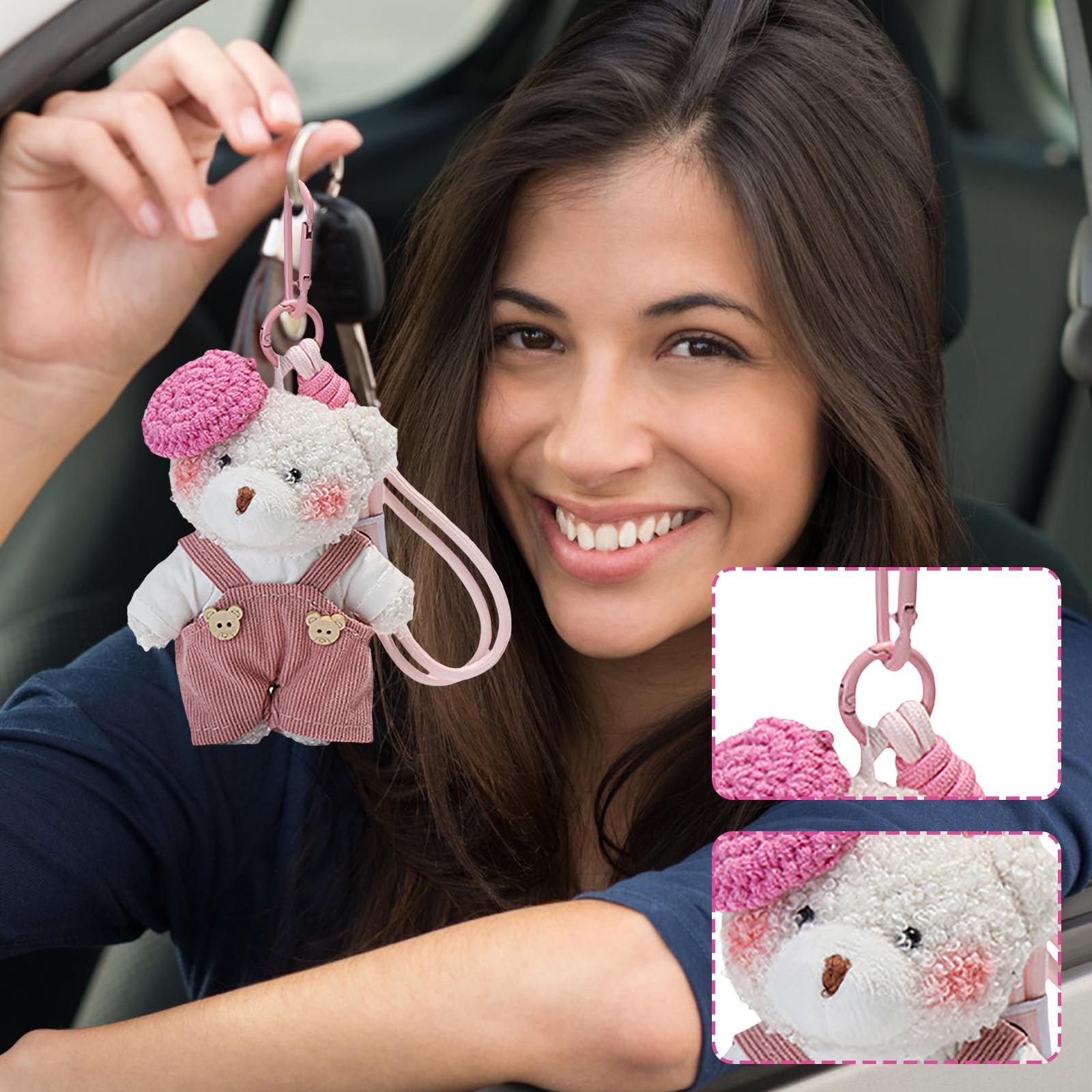 Комбинезон, шляпа художника, брелок-подвеска в виде сумки-медведя, милый плюшевый брелок One Size