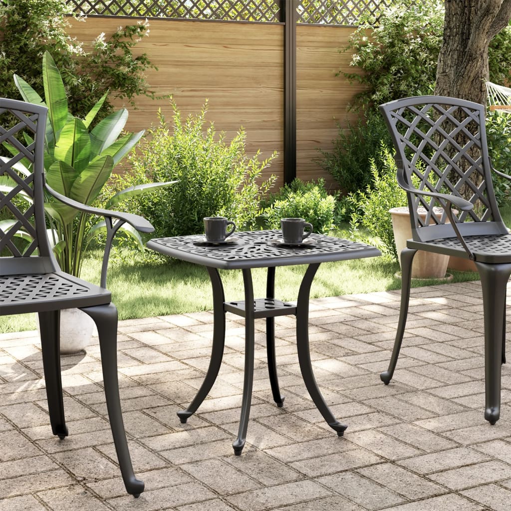 Vidaxl Garden Table, Black, 53X53X53 Cm, Cast Aluminium