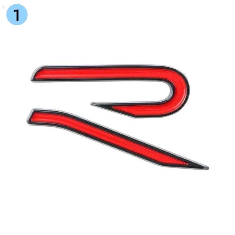 1Pcs ABS R Emblem Side Body Fender Stickers Decorative Accessories For V-V V R M-agotan P-olo G-olf L-avida T-haru Rline P-assat