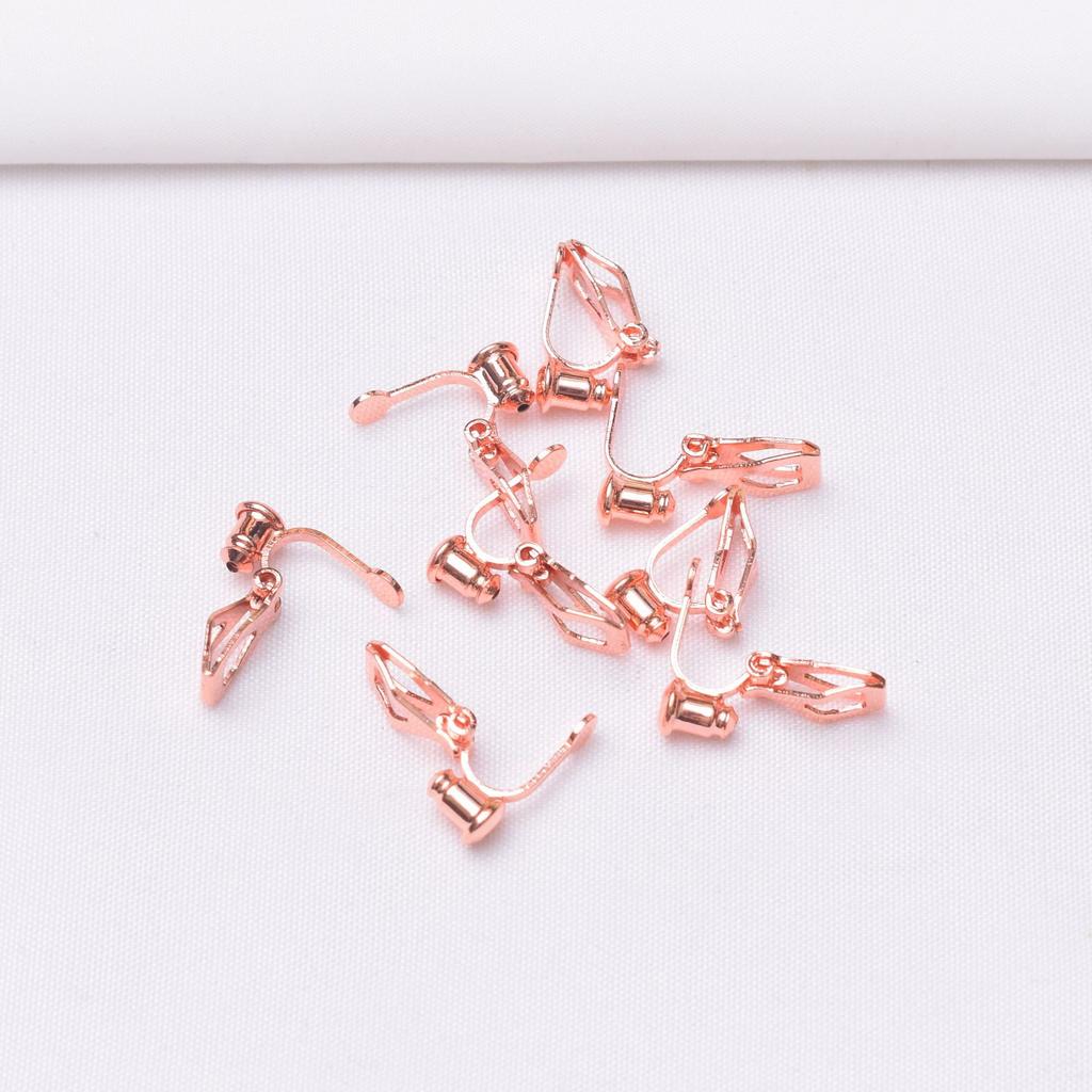 10 Stück farbechte, mit 18 Karat Gold umwickelte Ohrclips, Ohrnadeln, Ohrclips, Konverter, Dreiecksclips, DIY, Zubehör.