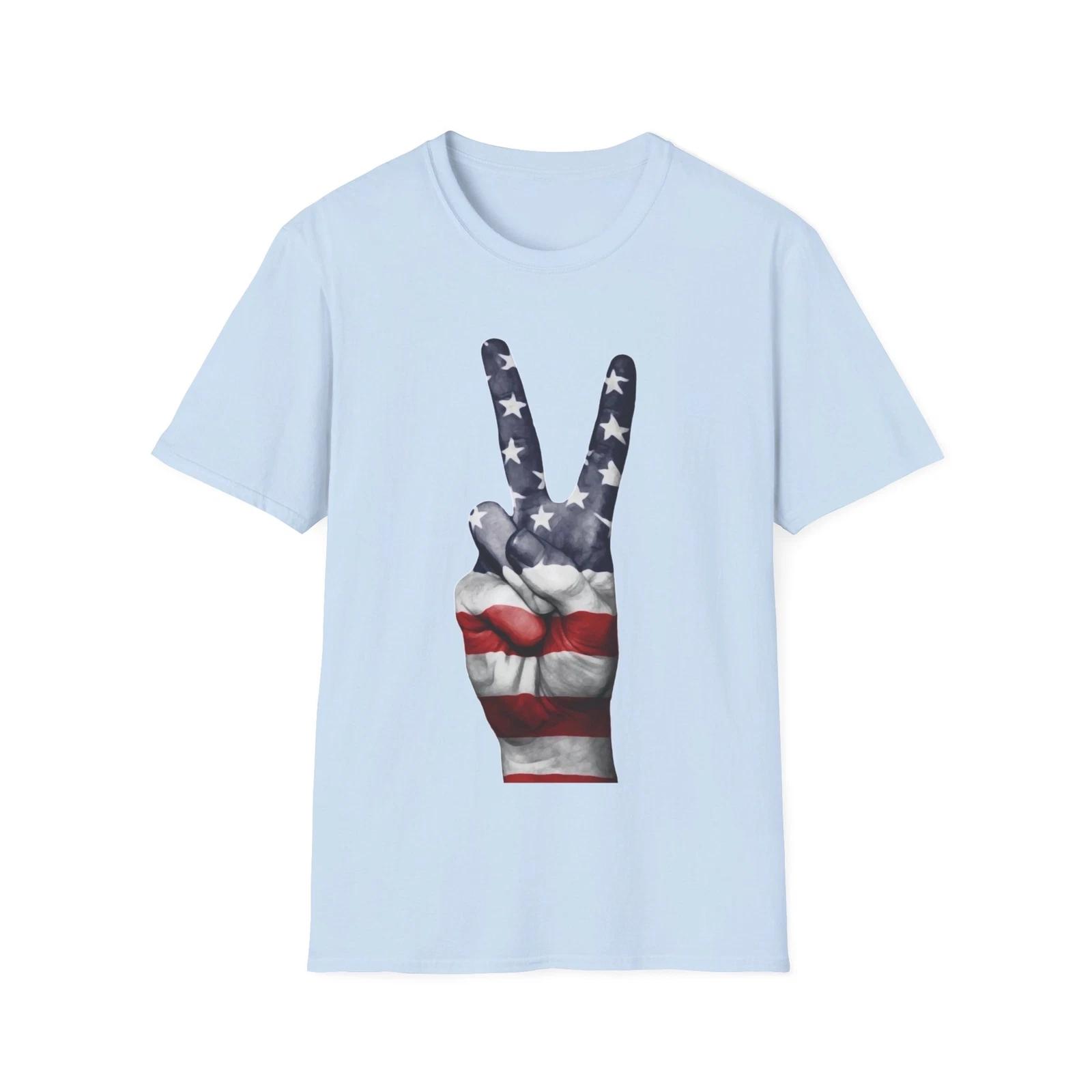 American Flag Peace Sign Unisex T shirt SM MD LG XL 2XL 3XL M