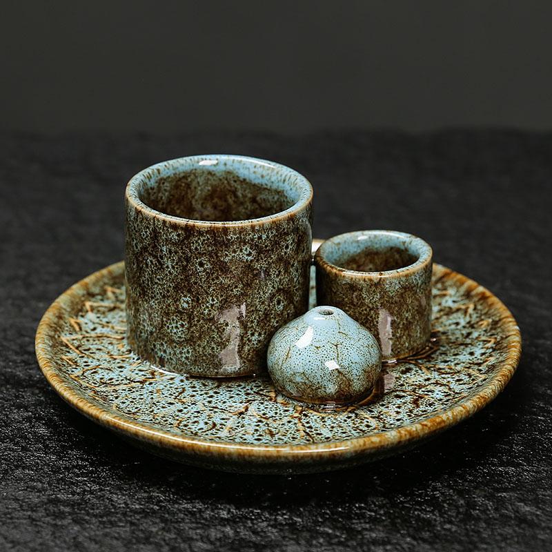 

1 шт. Керамический держатель для благовоний - многофункциональный 4-в-1 для пало санто, шалфея, палочек, свечей и кристаллов, идеально подходит для Рождества