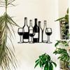 Metal Wine Glass Wall Art 11.81 Inch Minimalist Decor Indoor Outdoor Hanging Gift