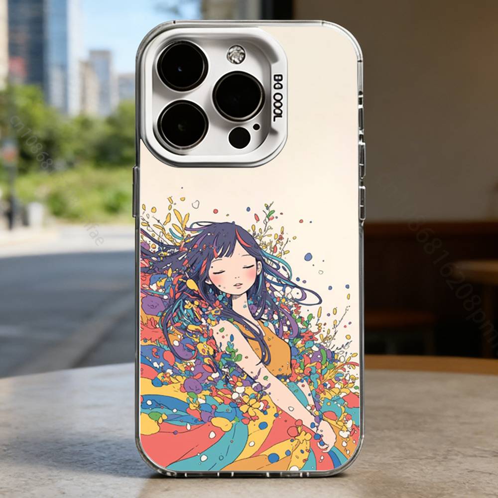 

Flowing Color Healing Anime Art Case White Shockproof Phone Case For iPhone 17,16,15,14,13,12,11,Pro,XS,Max,Plus,Mini,SE iPhoneXSMAX