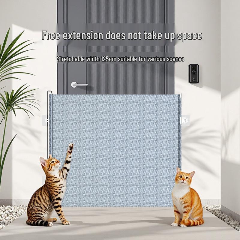 Automatic Retractable Pet Gate: Anti-Escape and Anti-Jump Barrier for Cats and Dogs