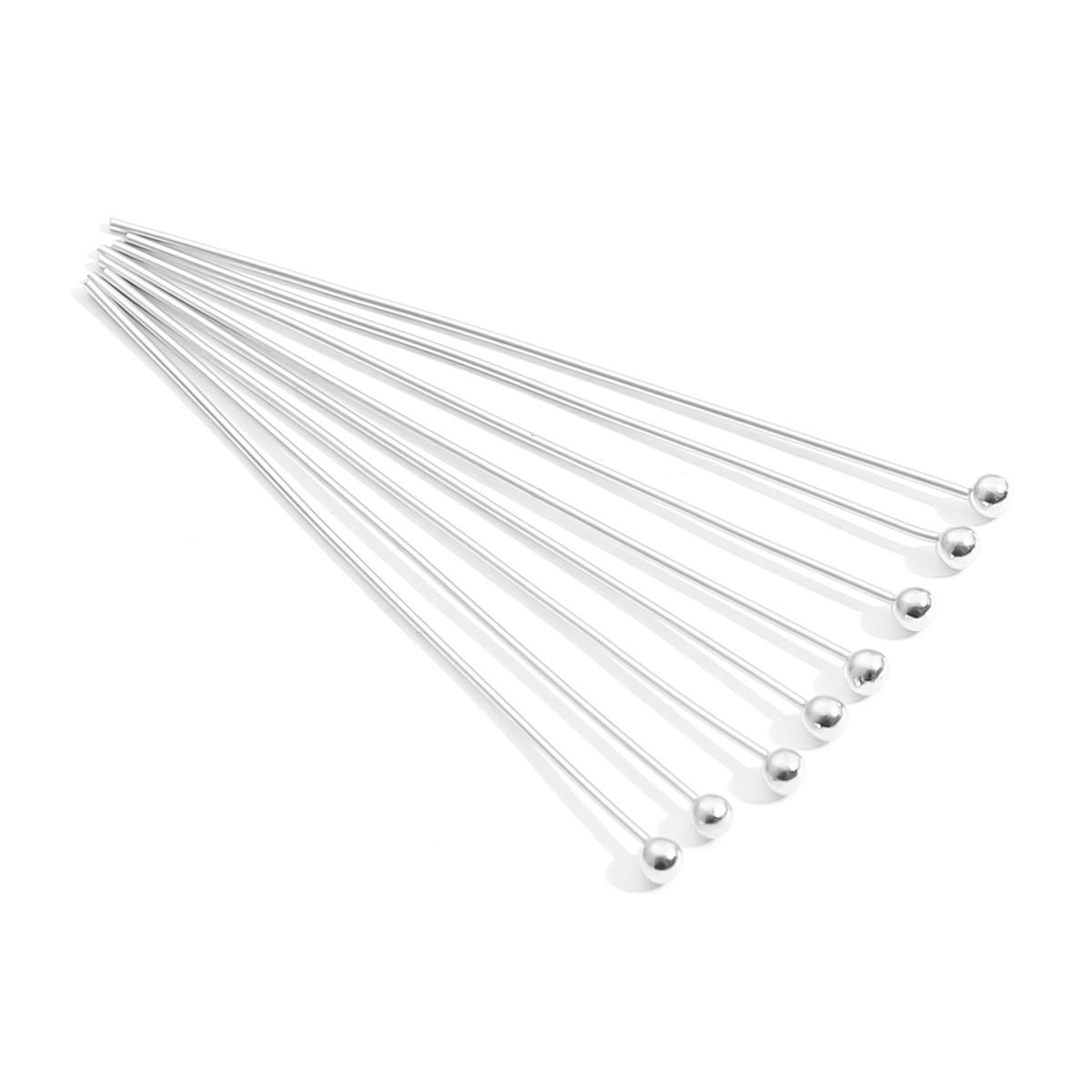 

200 шт./пакет Иглы с головкой-шариком Материалы для изготовления ювелирных изделий DIY Аксессуары Ожерелье Браслет Серьги 0.5x20mm серебряный