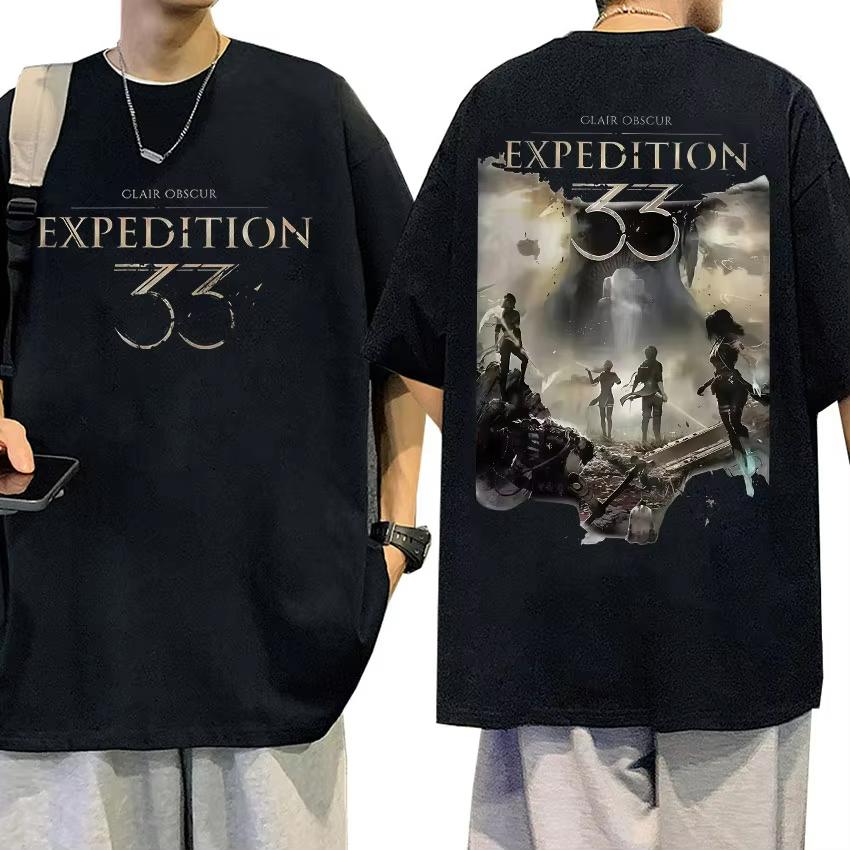 Sommerspiele Esquie Clair Obscure Expedition 33 Muster T-Shirt für Herren Y2K Mode Luxuriös Bequem Qualität Übergroßes T-Shirt