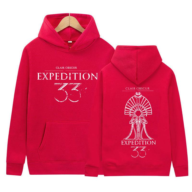 Clair Obscur 33 Bluza z kapturem z okładką graficzną Odzież unisex Gotycka bluza z długim rękawem Bluza typu pulower o retro estetyce