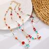 Sweet Cool Girls Neck Chain Spicy Women's Summer Necklace Dopamine Beads Colored Collarbone Chain Creative Earrings