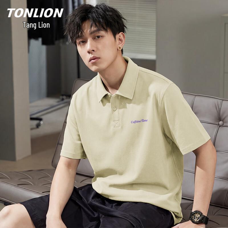 TonLion Men s Waffle Knit Short Sleeve Polo Shirt 2XL