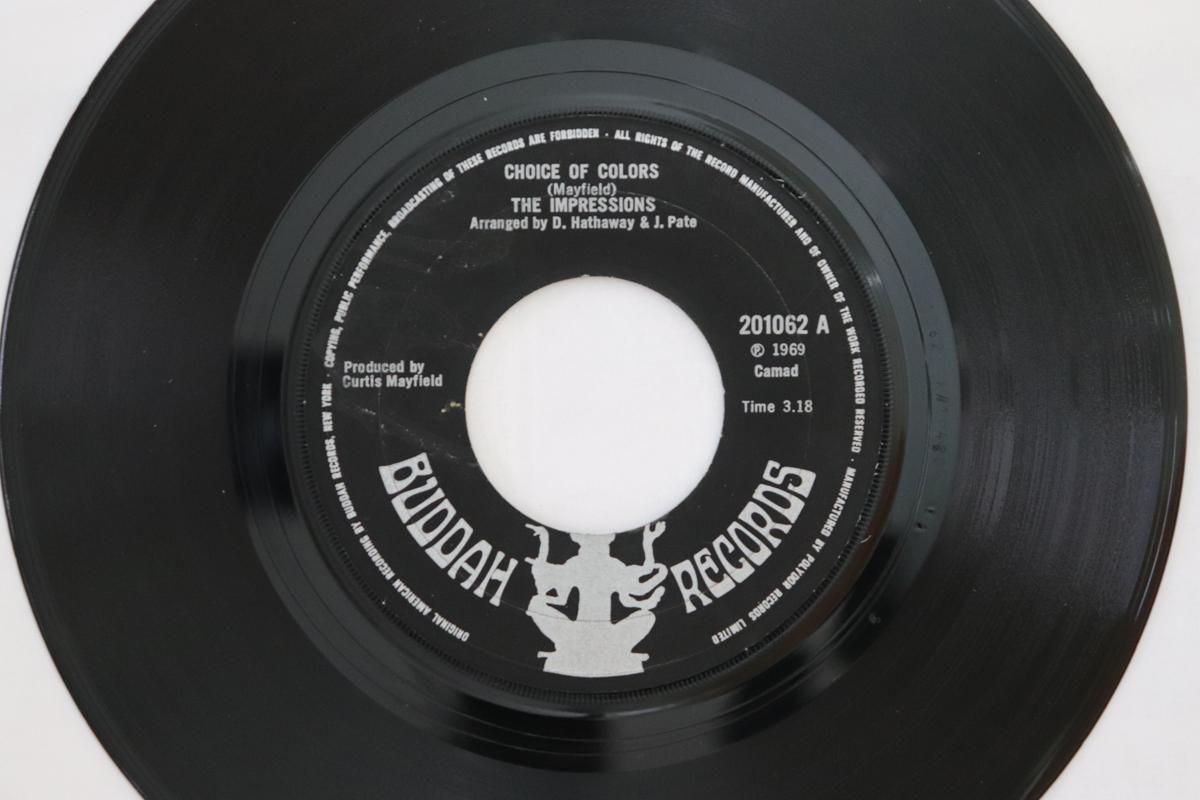 

7inch Record IMPRESSIONS - Choice Of Colors 201062 Buddah Records 1969 UK Soul/Funk Used