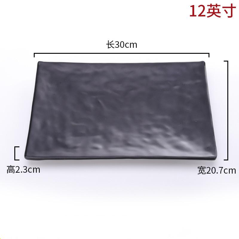 Melamine Plates Sushi Plate Rectangle Black Plastic Dinner Plate Kitchen Tableware Commercial Rotisserie Side Dishes