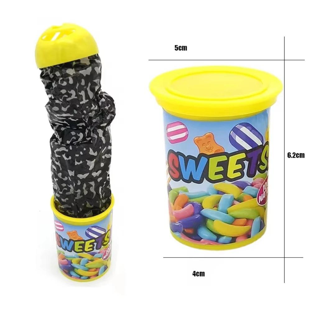 Konzerva s hadem z brambůrků Skoková jevištní kouzla Pružinový had Hračka Aprílový den Halloweenská párty Vtipy v plechovce Gag dárek Žert