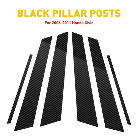 For Honda Civic Sedan 2006-11 Carbon Fiber Pillar Post Door Trim Accessories EXV