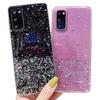 Starry Silver Foil Glitter Phone Case for Samsung A24, S23FE, A41, A55, S10, and A35 - Full Coverage Protection