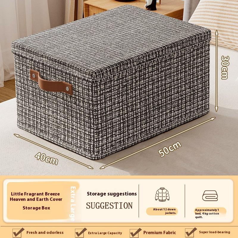 Clothing Storage Bins with Lids - Foldable Organizer Boxes for Closet, Shelf, Under Bed - Large Capacity Breathable Hamper