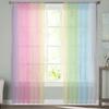 Candy Rainbow Stripes Sheer Voile Vorhänge für Wohnzimmer Bedruckter Tüll Fenstervorhang Luxus Home Balkon Dekor Vorhänge