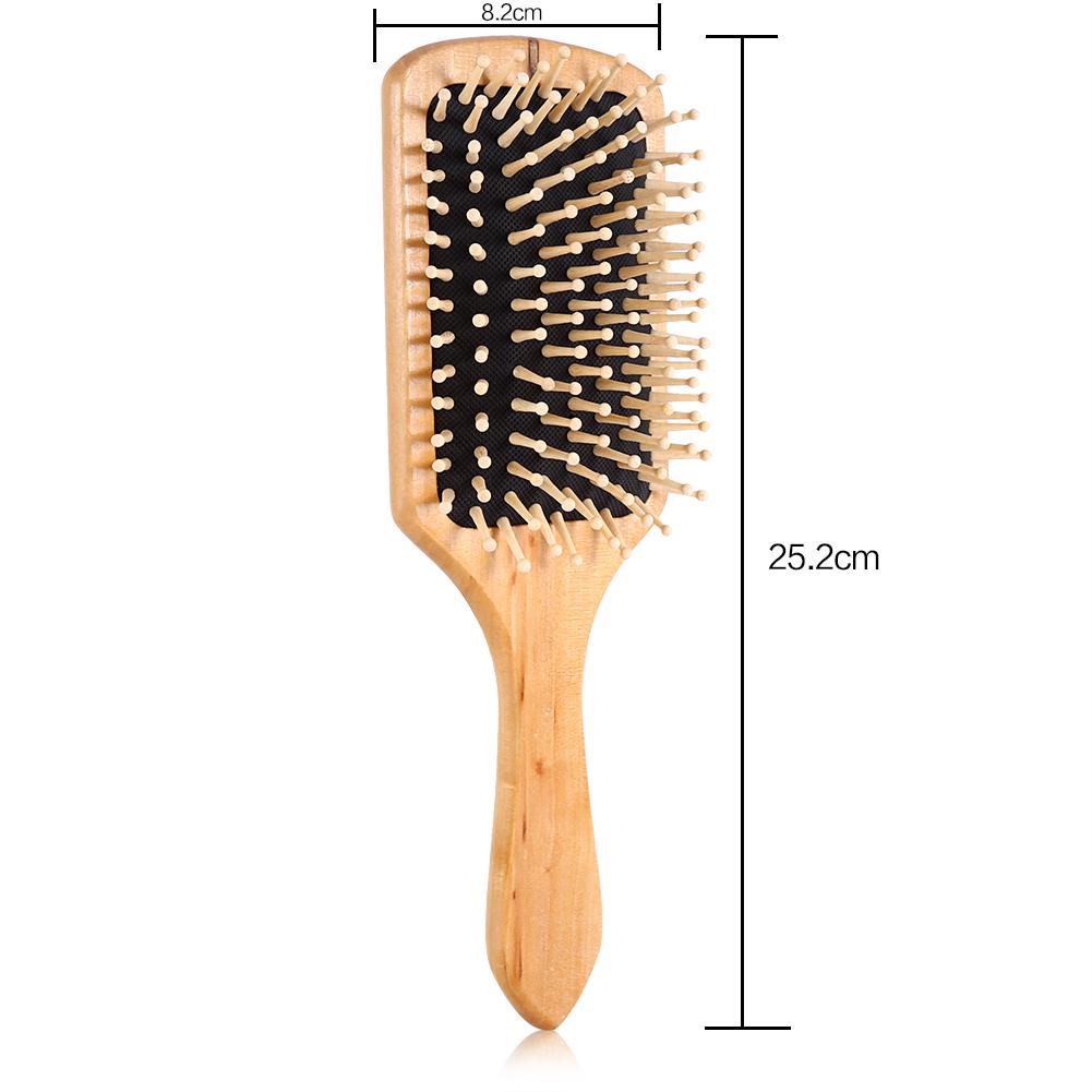 Natural Wooden Combs Paddle Hair Scalp Care Healthy Cushion Airbag Massage Hairbrush 2 Colors