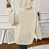 Women's Loose Hooded Sweatshirt Zipper Cardigan Jacket