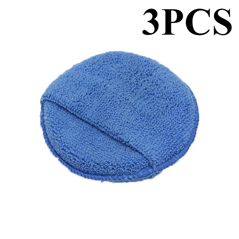 Car Waxing Polish Sponges 5 Inch Car Detailing Wax Applicator Pads Round Pocket Microfiber Foam Sponges Car Cleaning Tools