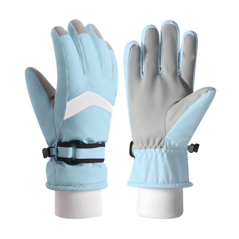 Kids' Warm Ski Gloves: Touchscreen, Velvet-Lined, Thick Insulation