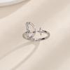Zircon Four-Star Butterfly Ring Female Niche Fashion Cold Wind Personality Asymmetric Ring Flash Diamond Star Ring