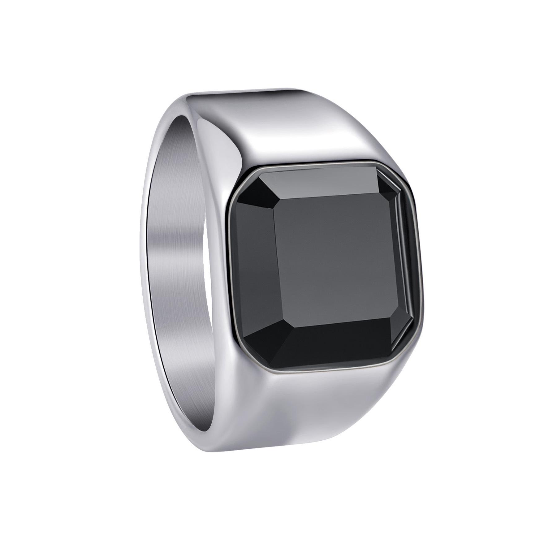 

Европейско-американское мужское кольцо из титановой стали с инкрустацией искусственными драгоценными камнями Size 10 серебряный