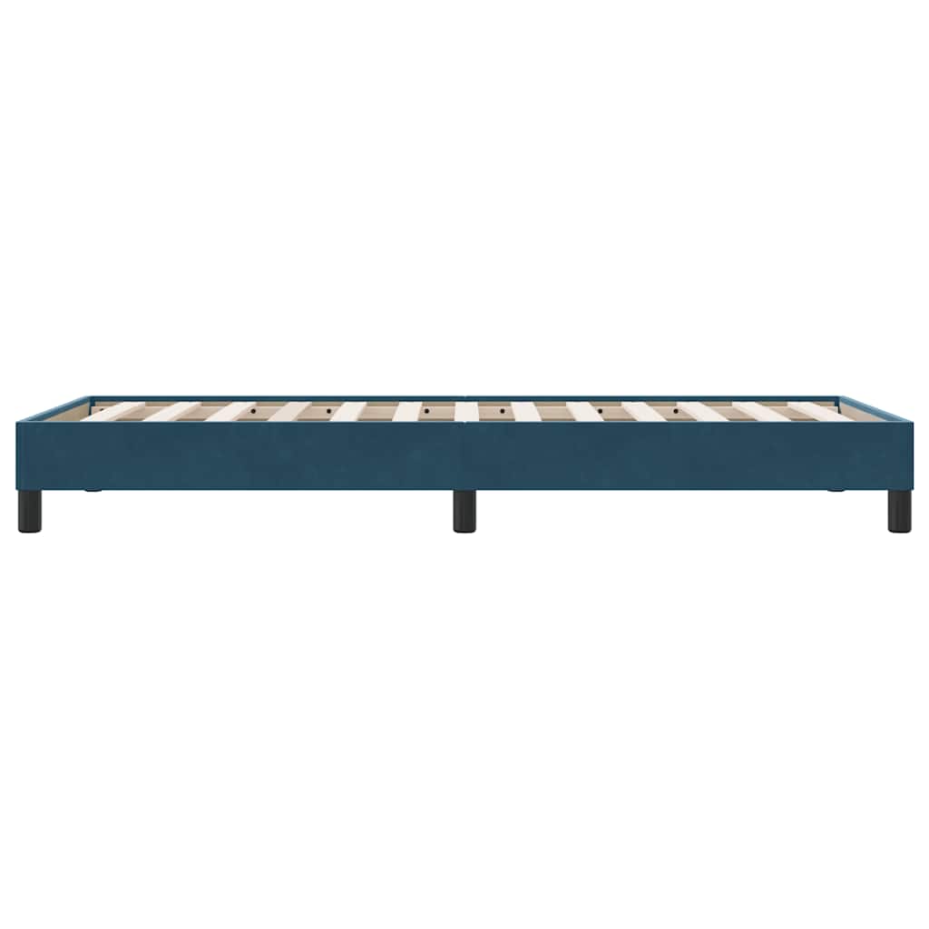 Box Spring Bed Without Mattress Dark Blue 100 x 210 cm Velvet