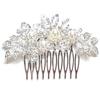 Kanzashi Hair Pin Comb Pearl Kimono Tomesode Wedding Entrance Ceremony Graduation Ceremony (design E) Pearl and Rhinestone Hair Accessory Large Pearl