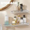 Wall Mounted Shampoo Rack Punch-free Wall Hanger Bathroom Storage Shelf  for Makeup Storage