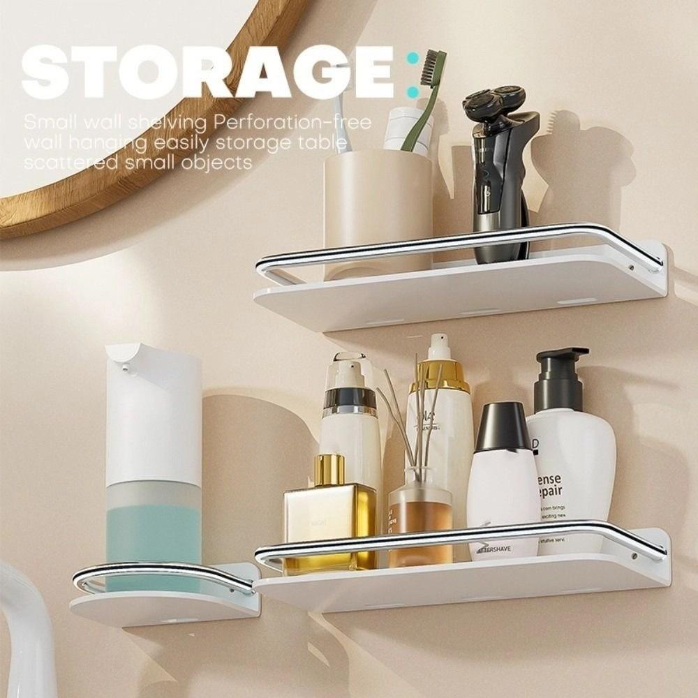 Punch-free Shampoo Rack No Drill Wall Hanger Shower Organizer Bathroom Storage Shelf Toilet