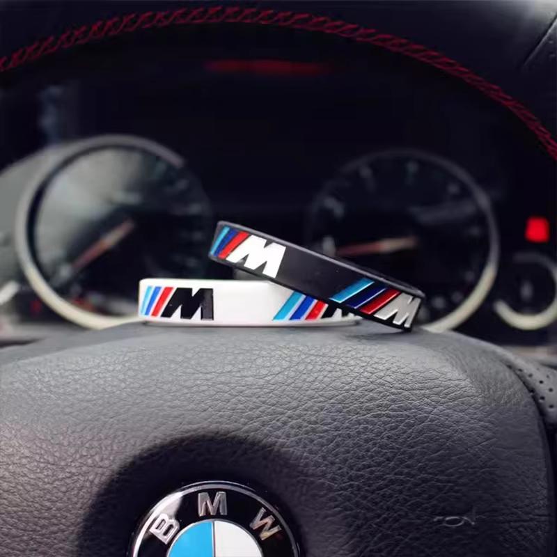 NMM14 Car Sticker Car Logo Rubber Stretch Wristband Sports Bracelet Durable Silicone Bangle Fashion Gift For BMW M Power E87 GJSH-
