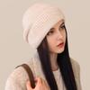 Women's New Style of Wool Hats In Autumn and Winter Big Head Circumference Loose Knitted Pile Hats Versatile Small Cold Hats Showing Off Their Faces