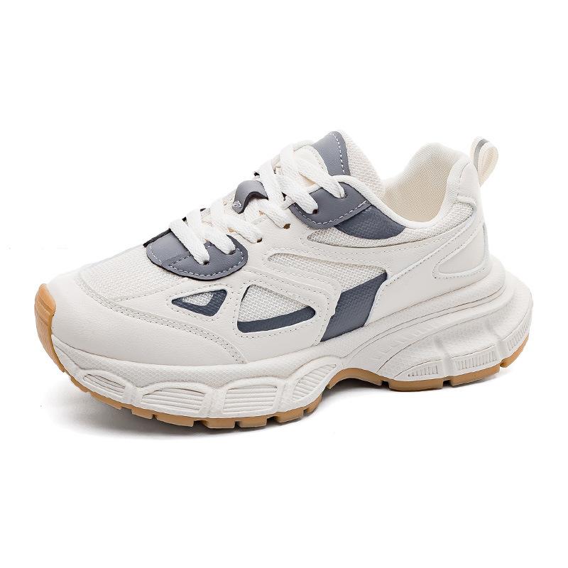 Women's shoes new autumn mesh breathable platform white shoes student casual sports shoes