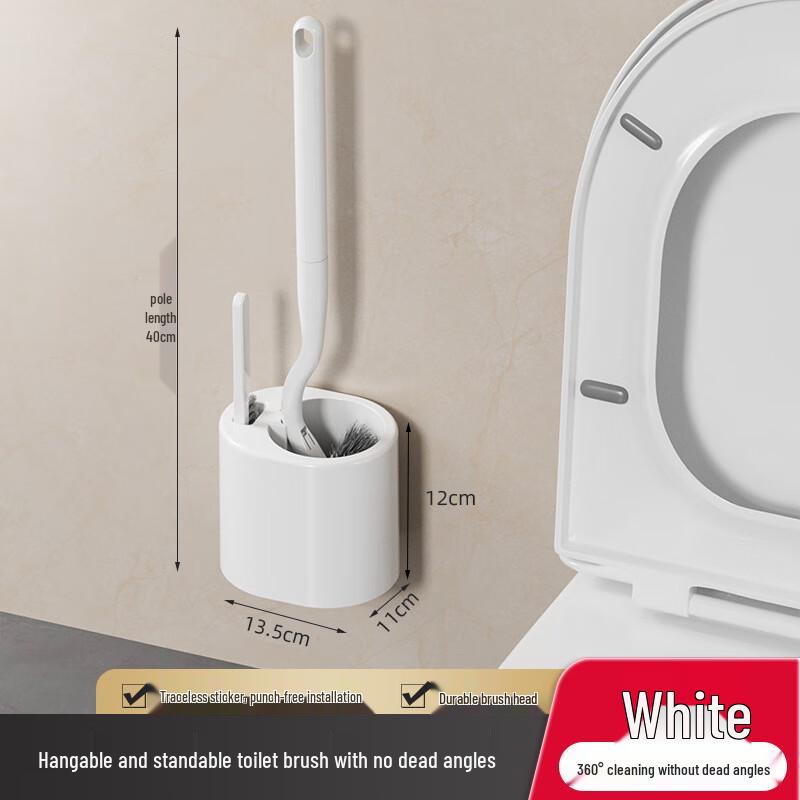 Long Handle Soft Bristle Toilet Brush with Base