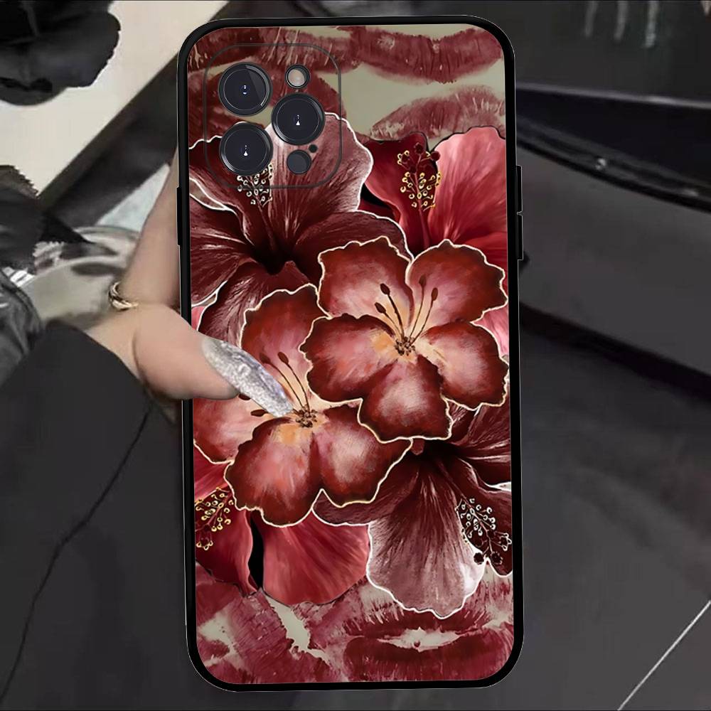 Painting Lily Flowers Phone Case For IPhone 17 16 15 14 11 12 13 Mini Pro XS Max Plus Funda Shell