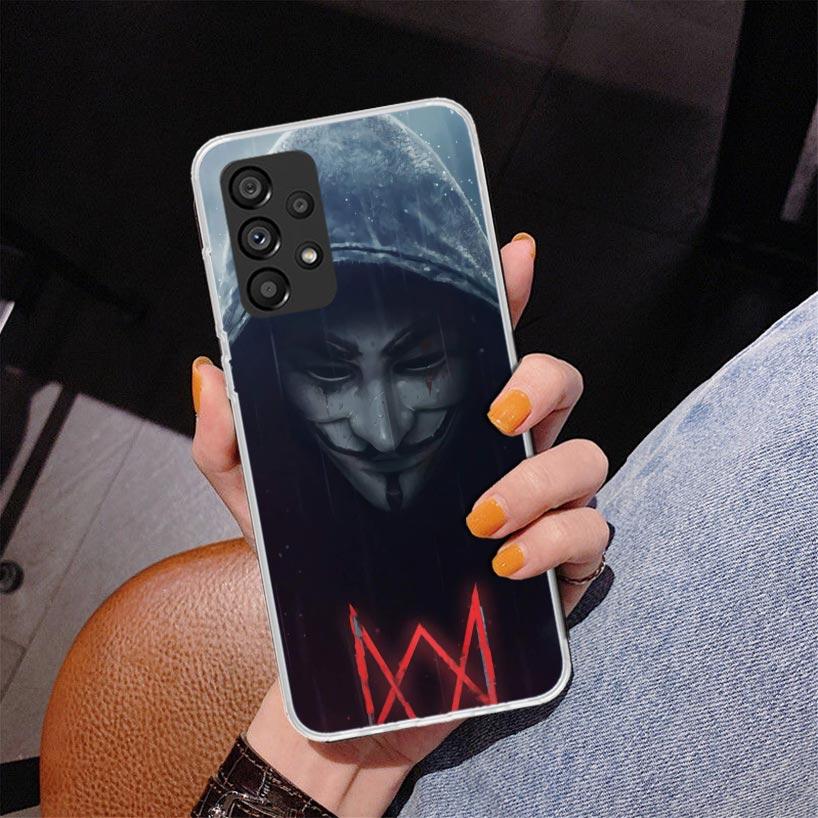 Anonymous V Mask Phone Case For Samsung Galaxy A17 A16 A15 A14 A13 A57 A56 A55 A54 A53 A37 A36 A35 A34 A33 A26 A25 A24 A23 Galax