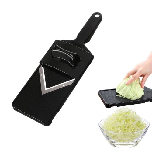 

Многофункциональная шинковка для капусты, Идеально подходит для тонкацу и салатов, Легко нарезает фиолетовую капусту, огурцы и картофель (Среднее V-образное лезвие с гардой)