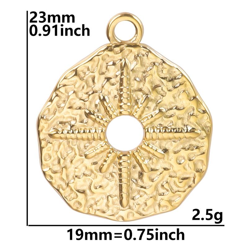 6pcs Sun Moon Stainless Steel Charms For Jewelry Making Bulk Flower Pendant Charm Gold Color Breloque Acier Inoxydable Pendant