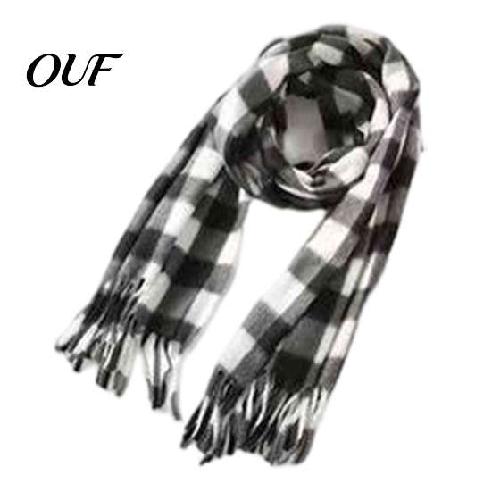 Cashmere Feel Warm Neck Scarf Classic Plaid for Women, Soft Cashmere-like Winter Shawl British Style Tartan with Tassels, Large Wrap Coats Sweaters