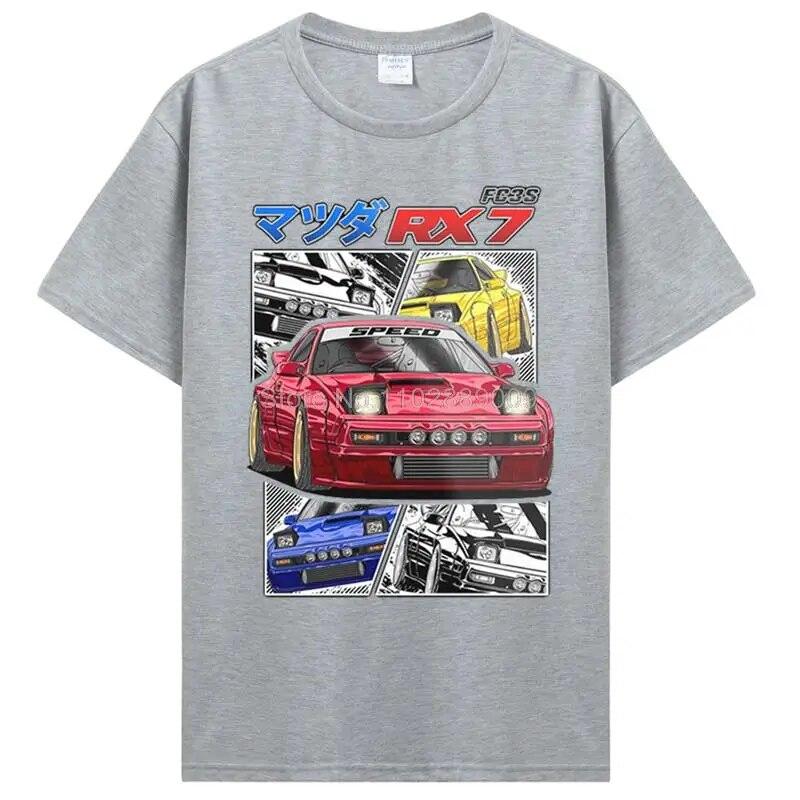 Classic Initial D T Shirt Unisex O-neck Cotton T-Shirt Unisex Hip Hop GTR Vaporwave JDM Car Tshirt Casual Daily Tee Streetwear