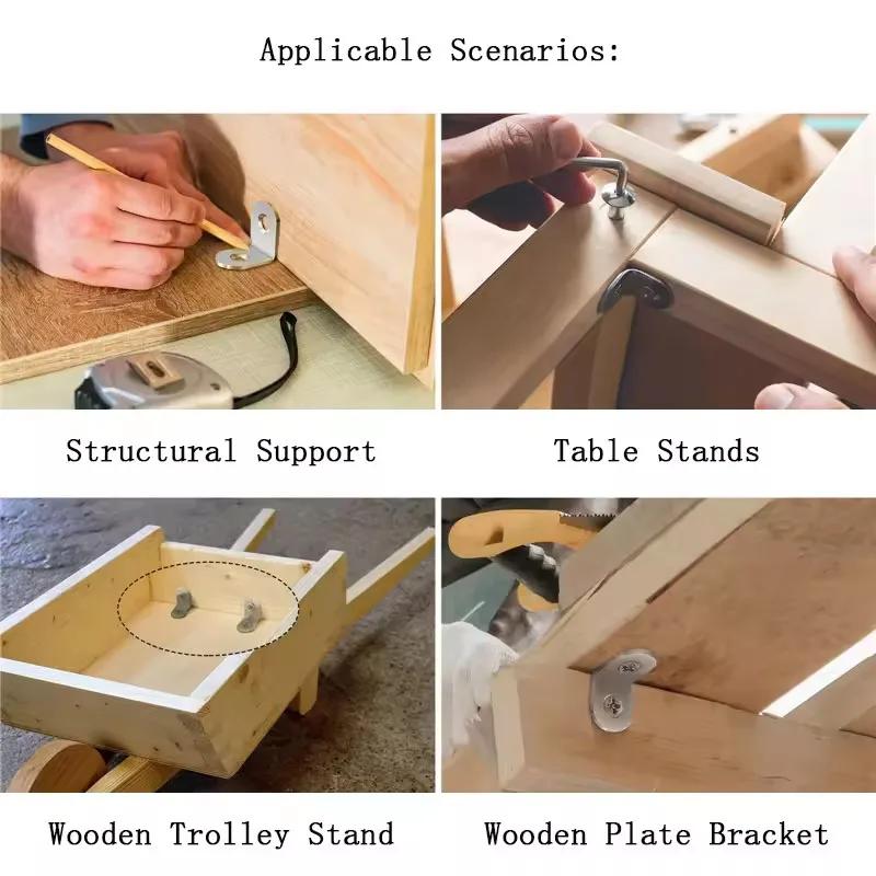 40pcs Stainless Steel L Brackets - Small Right Angle Corner Brace for Shelves, Wood Furniture ,Chair
