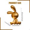 Bunny Statue Animal Ornament Collection Cute Figurine Resin Sculpture for Shelf Bedroom