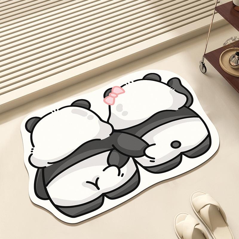 Diatom mud floor mat cartoon bathroom absorbent quick drying foot mat easy to clean anti slip pad