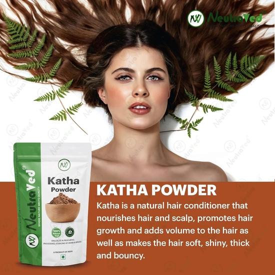 NeutraVed Natürliches Katha-Pulver | Angereichert mit essentiellen Nährstoffen, Chemikalienfrei | Ideal für alle Haartypen - 250 g