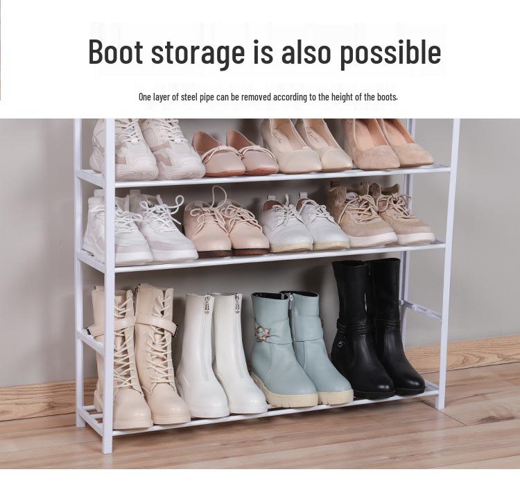 Modern Space-Saving Multi-Layer Shoe Rack: Punch-Free Assembly, Painted Finish for Living Room Storage
